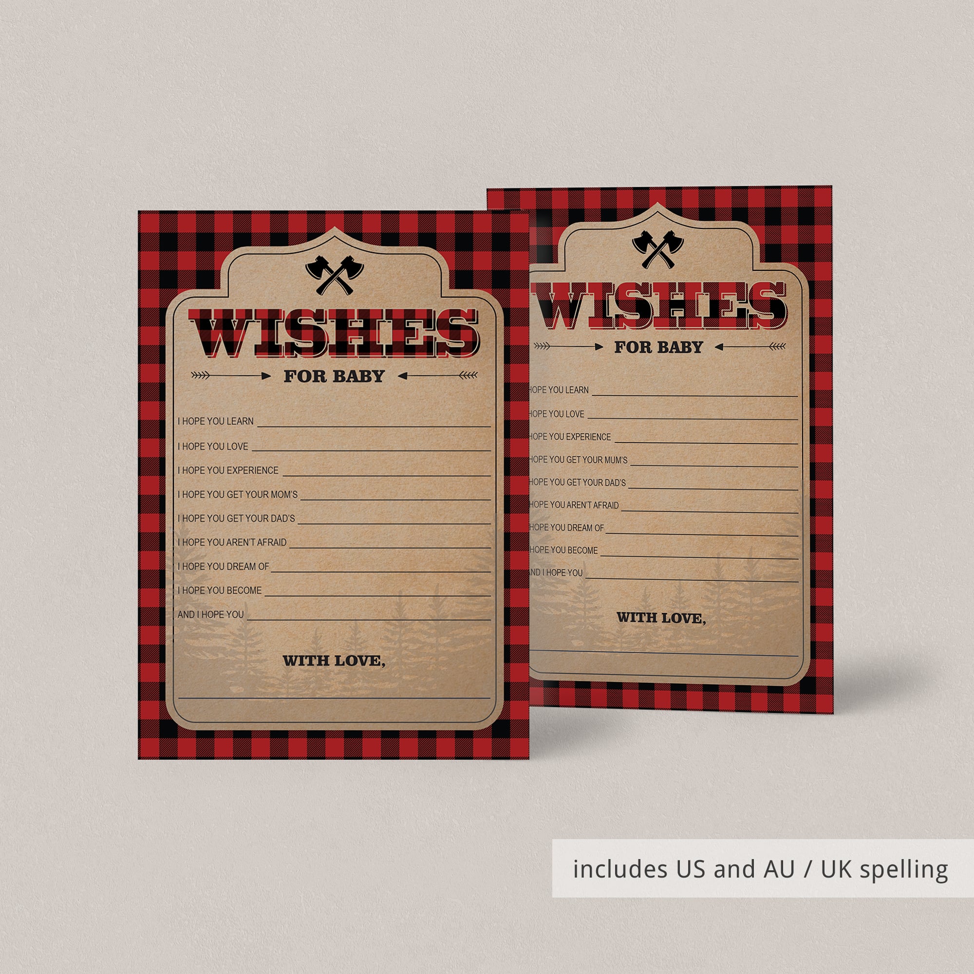 Instant Download Baby Shower Baby Wish Cards Printable