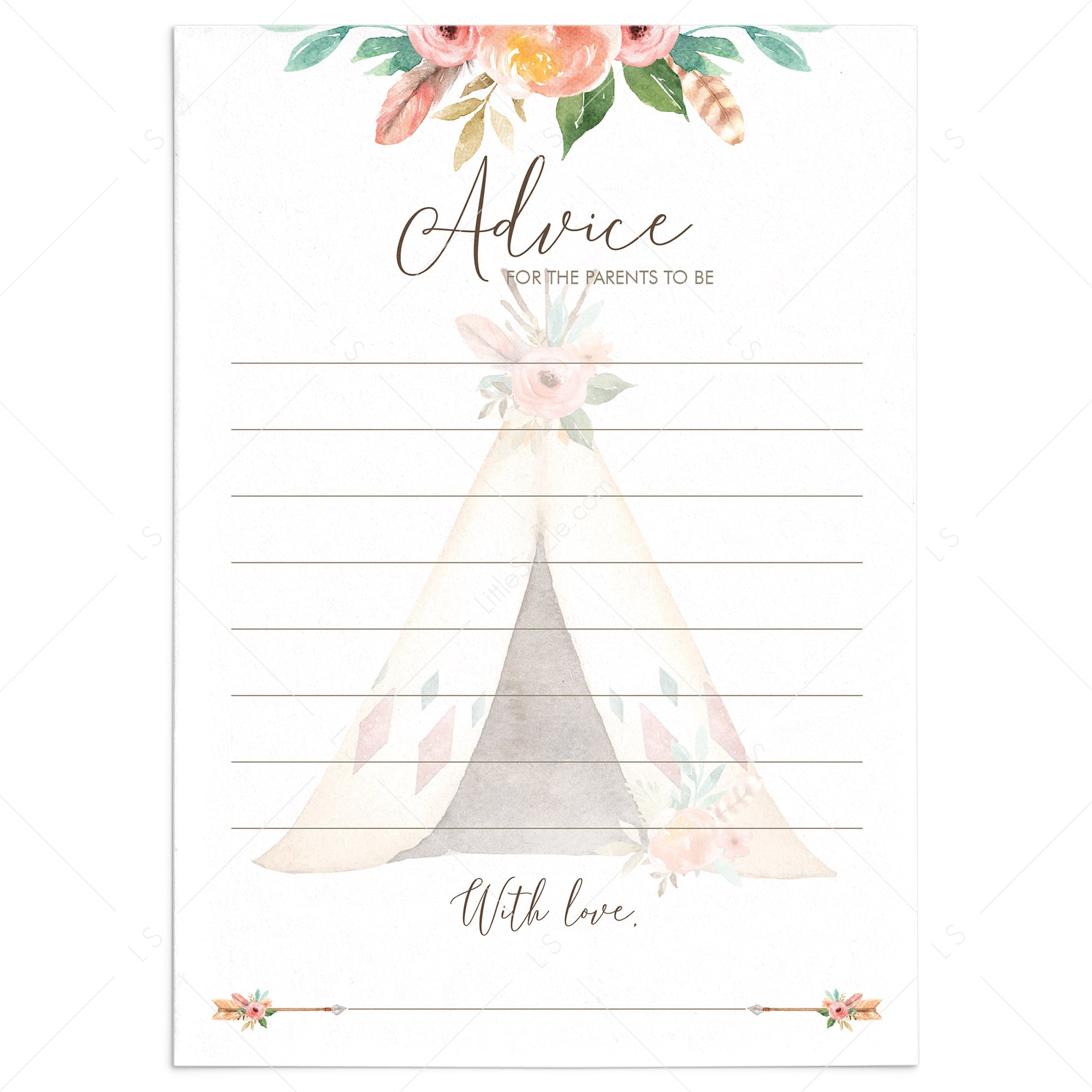 Tribal Baby Shower Advice Cards for New Parents by LittleSizzle