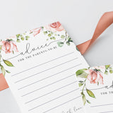 Baby advice cards for parents to be watercolor flowers by LittleSizzle