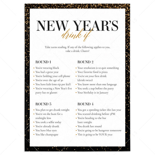 New Year's Eve Drinking Game Printable by LittleSizzle