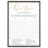 New Year's Scattergories Game Printable by LittleSizzle