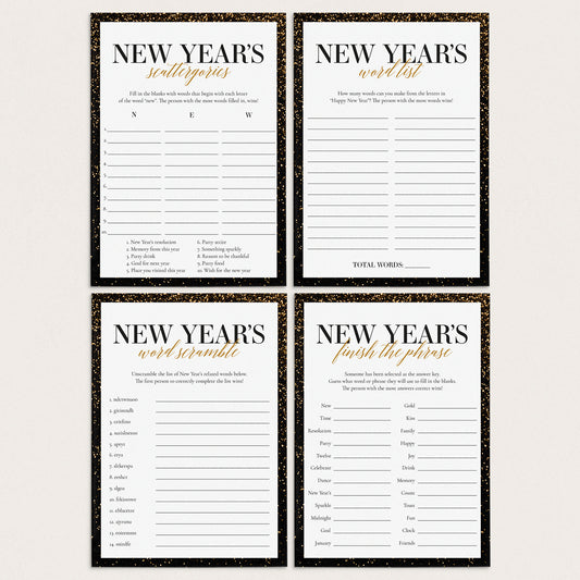 Printable New Year Party Games Pack Instant Download by LittleSizzle