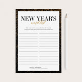 New Years Eve Activity for Kids Printable Word List by LittleSizzle