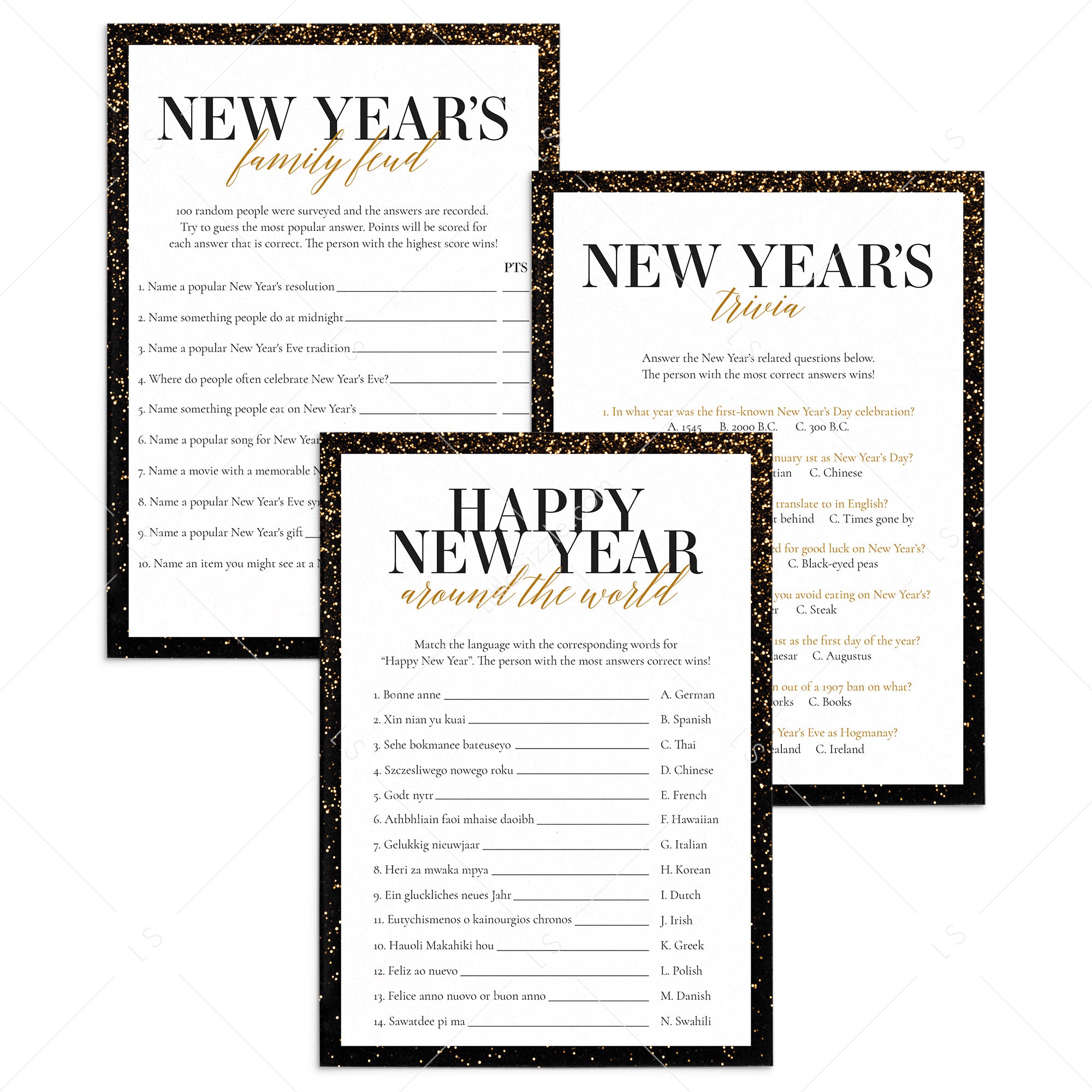New Years Games for Families Printable by LittleSizzle