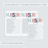 Red and Blue Nursery Rhyme Quiz Printable