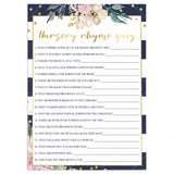 Pink and navy stripes girl baby shower games by LittleSizzle