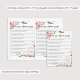 Whimsical Flowers Baby Shower Games Package