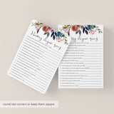 Boho Baby Shower Nursery Rhyme Quiz Printable