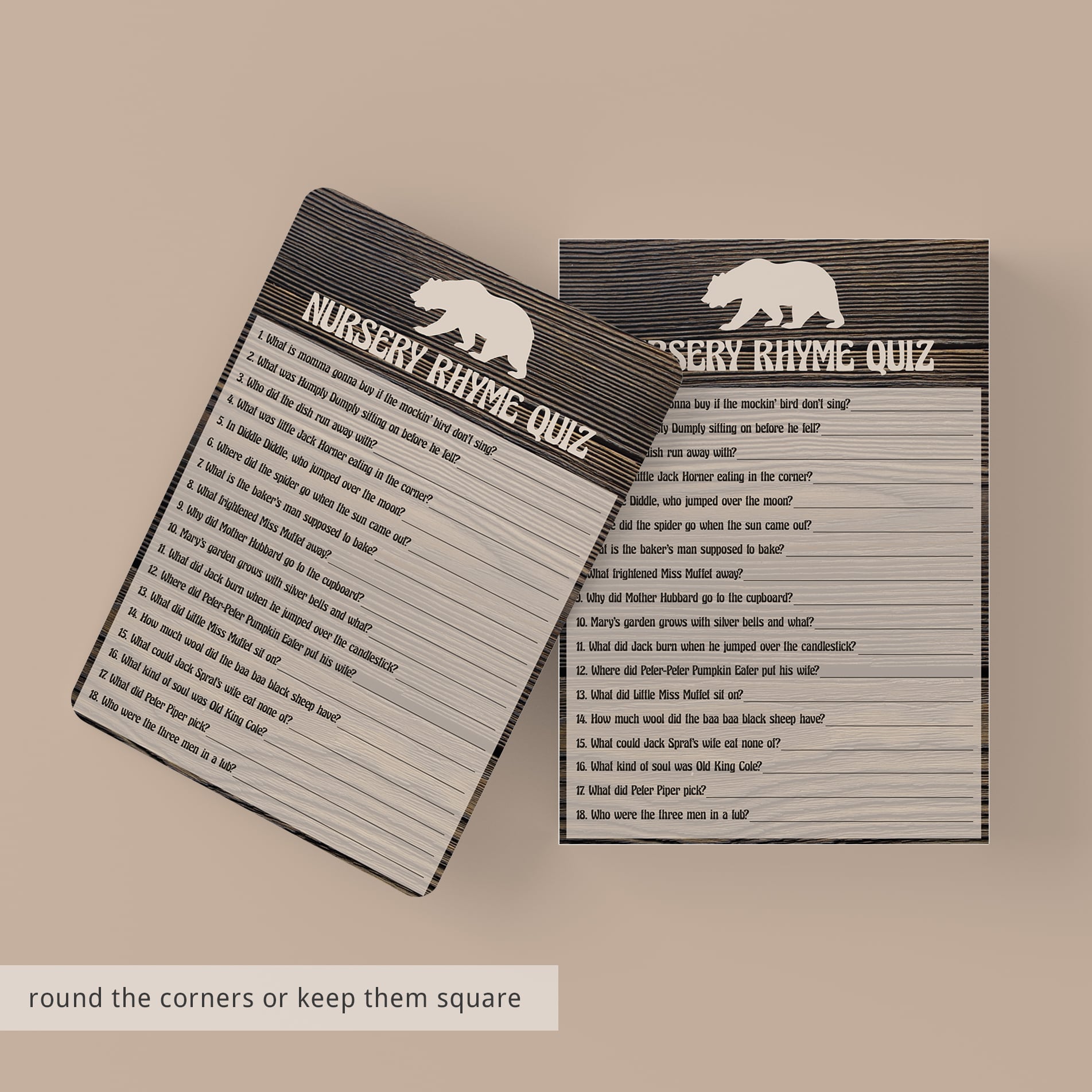 Bear party games DIY printable by LittleSizzle