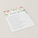 Blush Baby Shower Nursery Rhyme Quiz Game Printable & Virtual