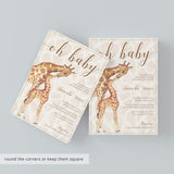 Oh Baby Baby Shower Invitation Template Giraffe Themed