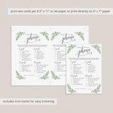 Printable Bridal Shower Game Botanical What's On Your Phone
