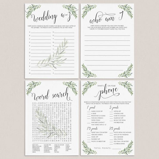 Garden Bridal Shower Games Bundle Printable by LittleSizzle