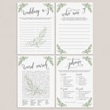 Garden Bridal Shower Games Bundle Printable by LittleSizzle