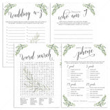 Garden Bridal Shower Games Bundle Printable by LittleSizzle