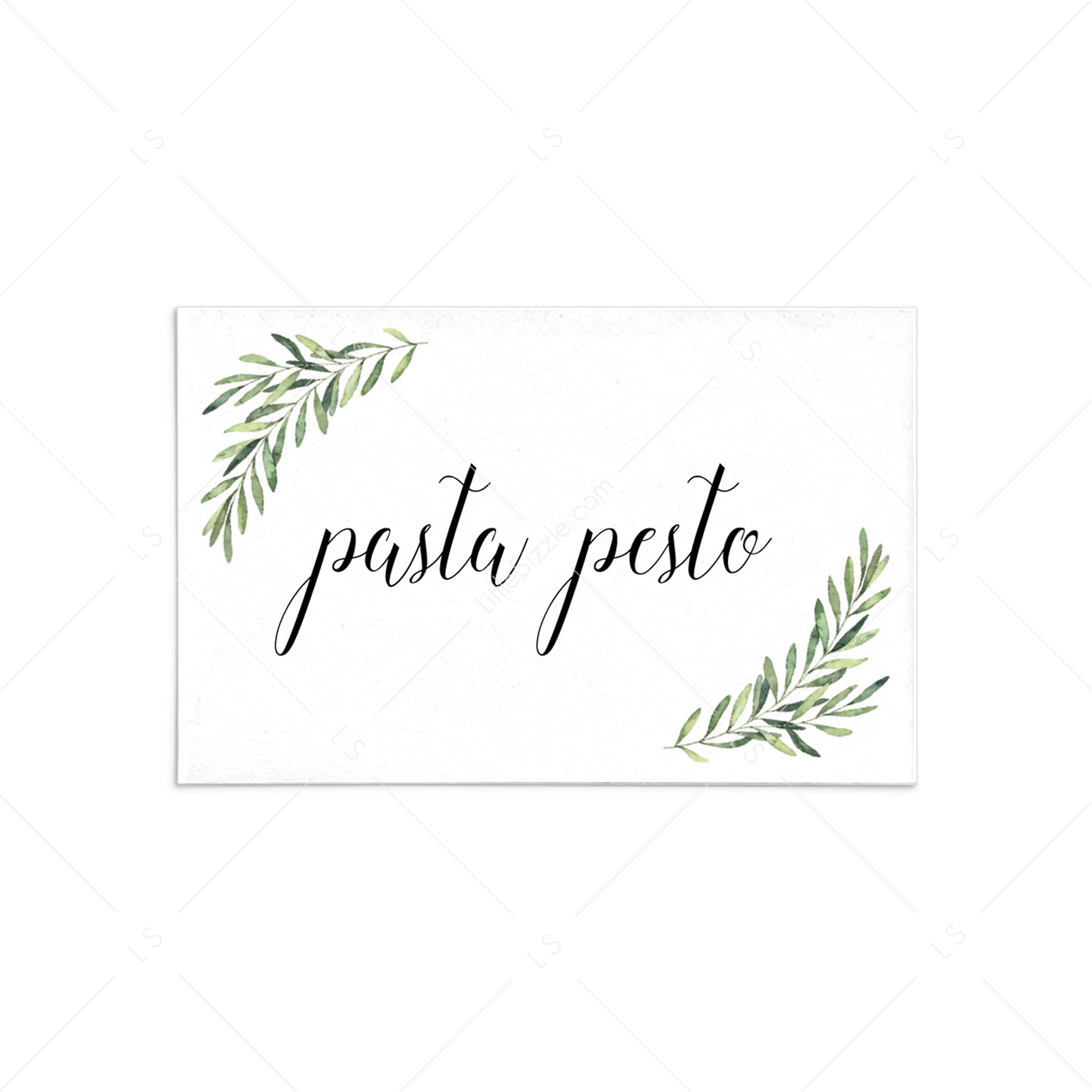 Green Leaf Food Card Template Instant Download by LittleSizzle