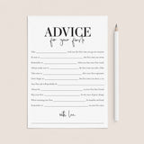 First Birthday Party Advice Cards Printable