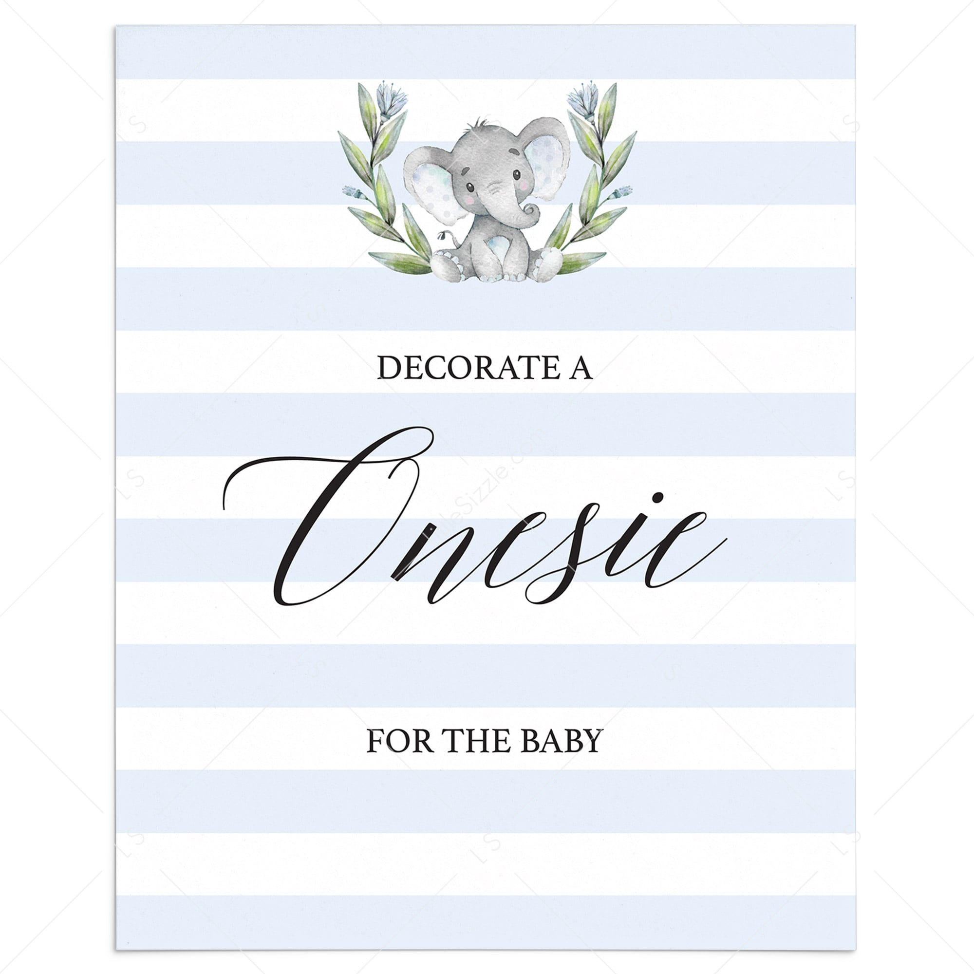 Decorate a onesie for boy baby shower printable by LittleSizzle