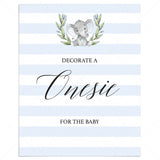 Decorate a onesie for boy baby shower printable by LittleSizzle