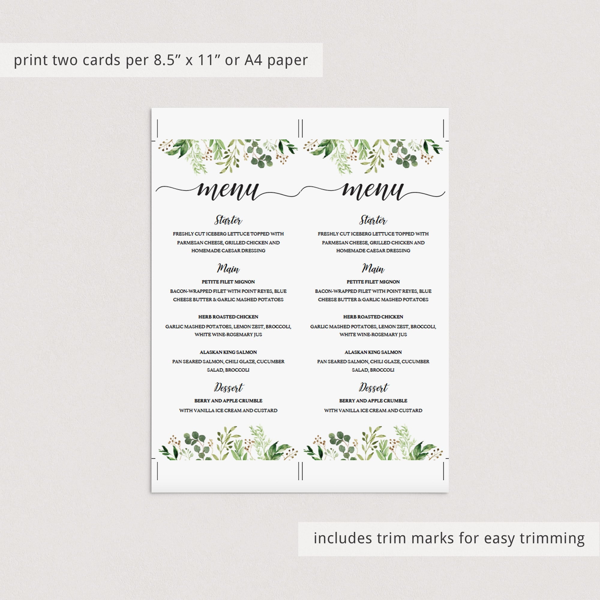 Customize your own menu cards for wedding party by LittleSizzle