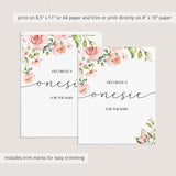 Download onesie decorating station table sign for floral baby shower by LittleSizzle