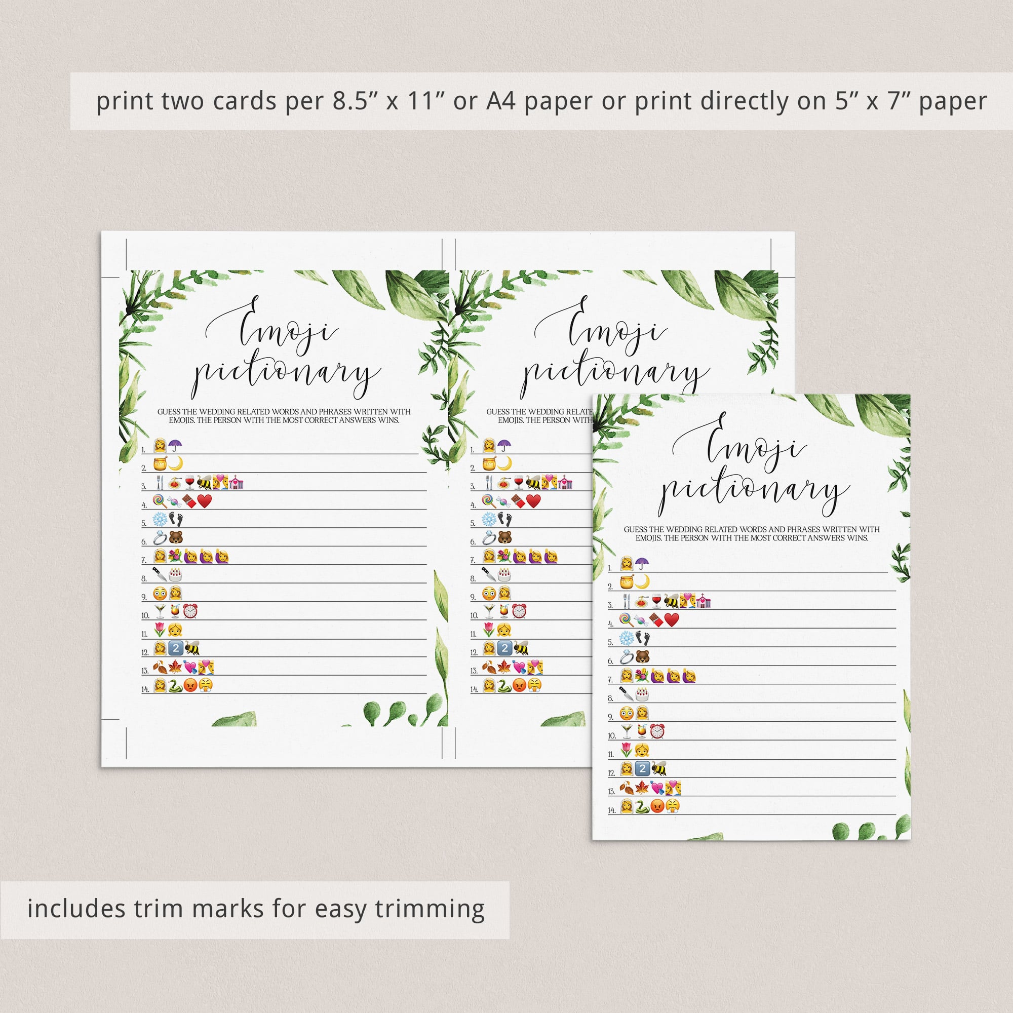 bridal emoji pictionary answer key included