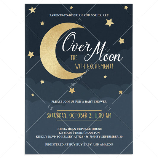 Over the moon baby shower invitation template by LittleSizzle