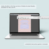 Baby Girl Shower Invite Template with Gold Hearts