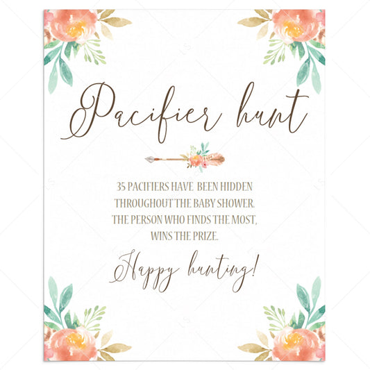 Funny Baby Shower Game Hunt The Pacifiers Template by LittleSizzle