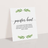 Greenery Pacifier Hunt Sign Template