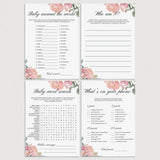 Fun baby shower games pack with pink flowers by LittleSizzle