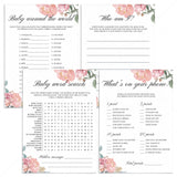 Fun baby shower games pack with pink flowers by LittleSizzle