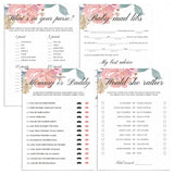 Boho Baby Shower Games Pack Blush Floral by Littlesizzle