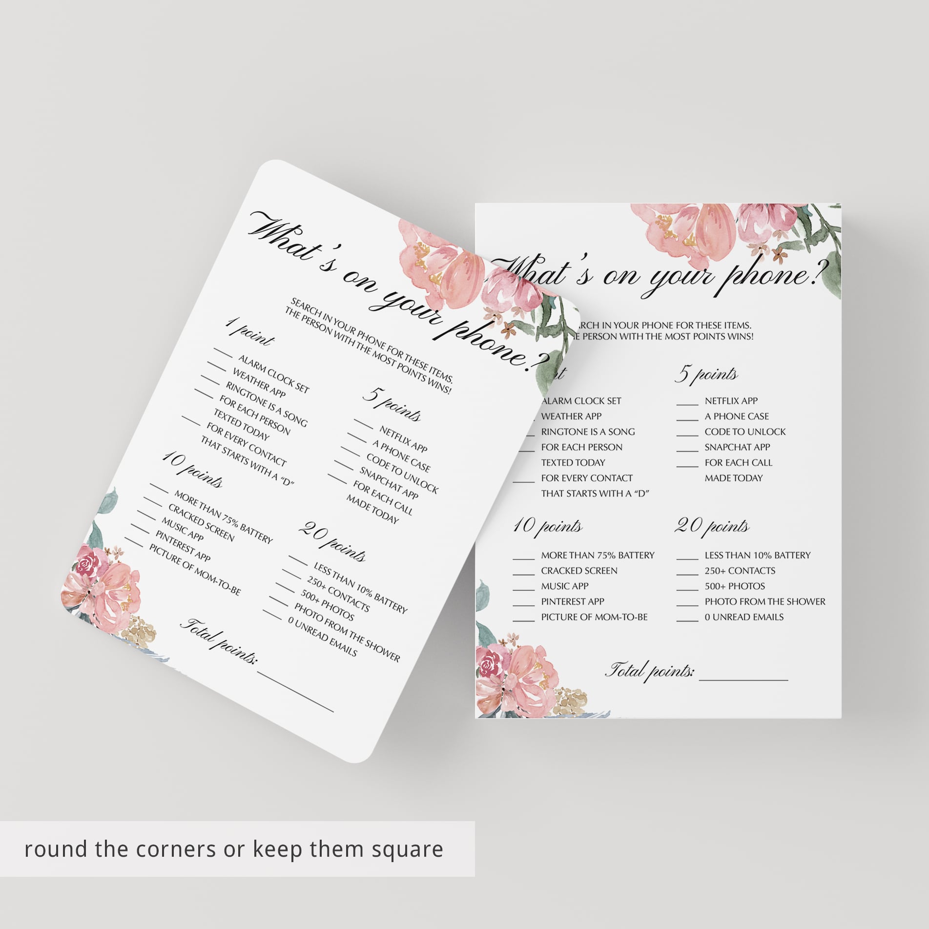 Whats on your phone game pink flowers watercolor by LittleSizzle