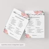 Whats on your phone baby shower game for girl by LittleSizzle