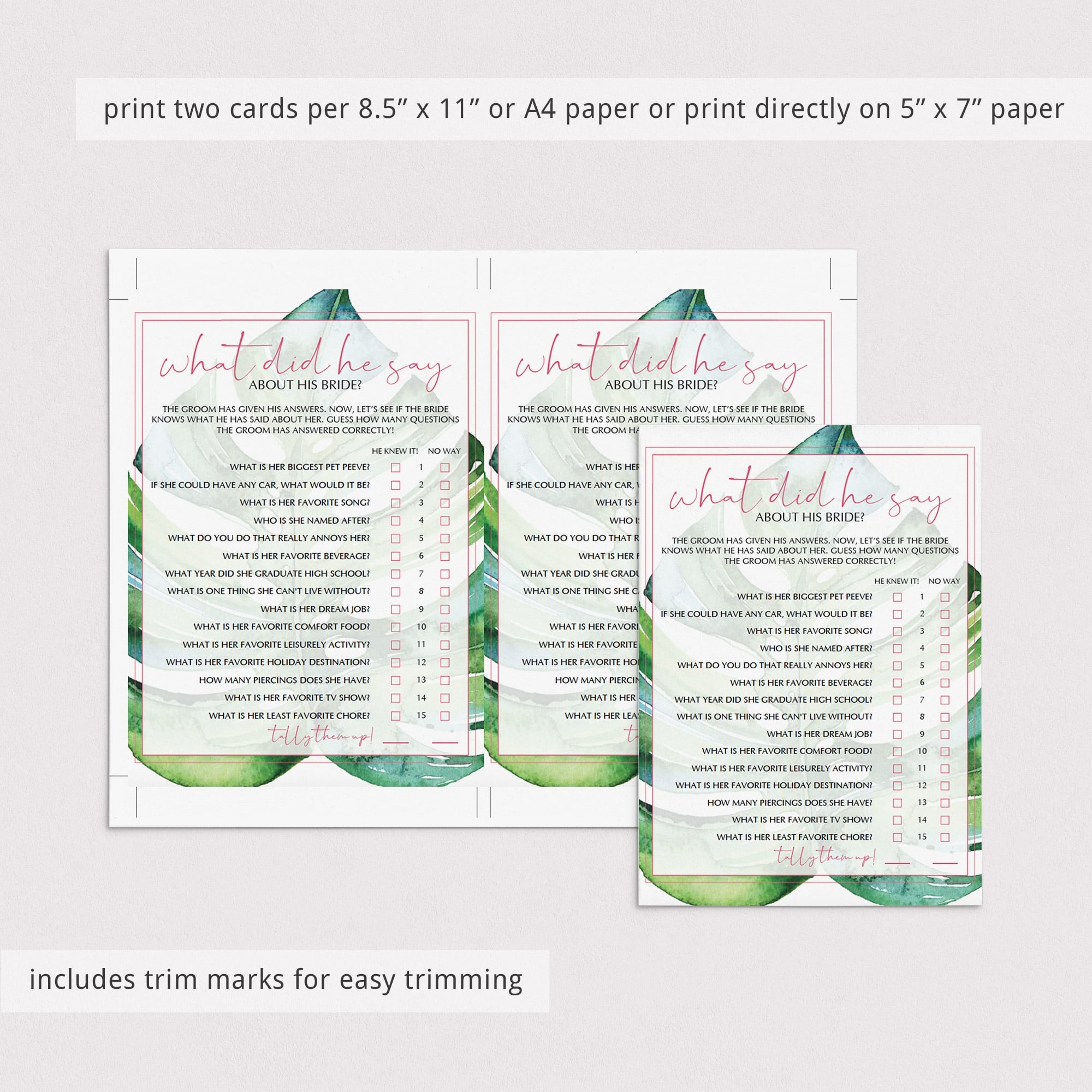 personalized bridal shower activities