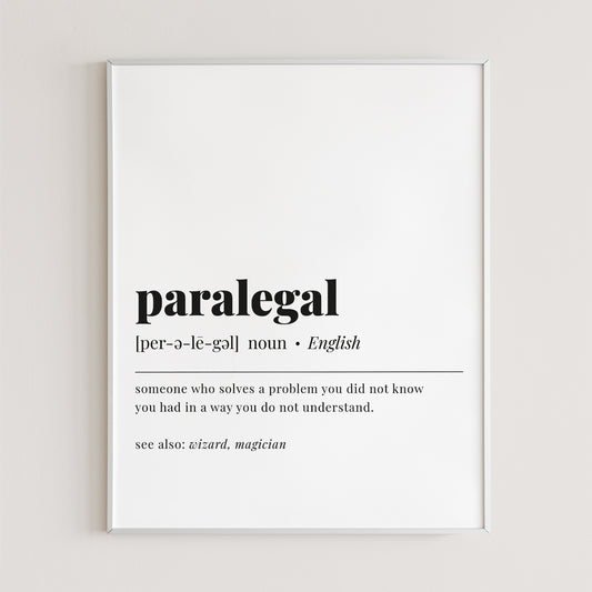 Paralegal Definition Print Instant Download by LittleSizzle
