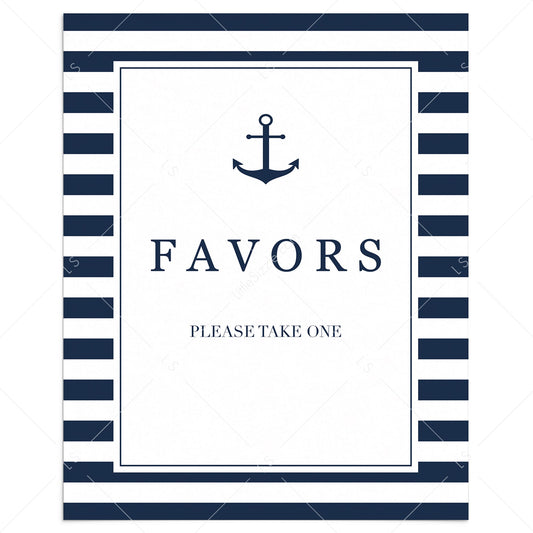 Printable favor sign for nautical party by LittleSizzle