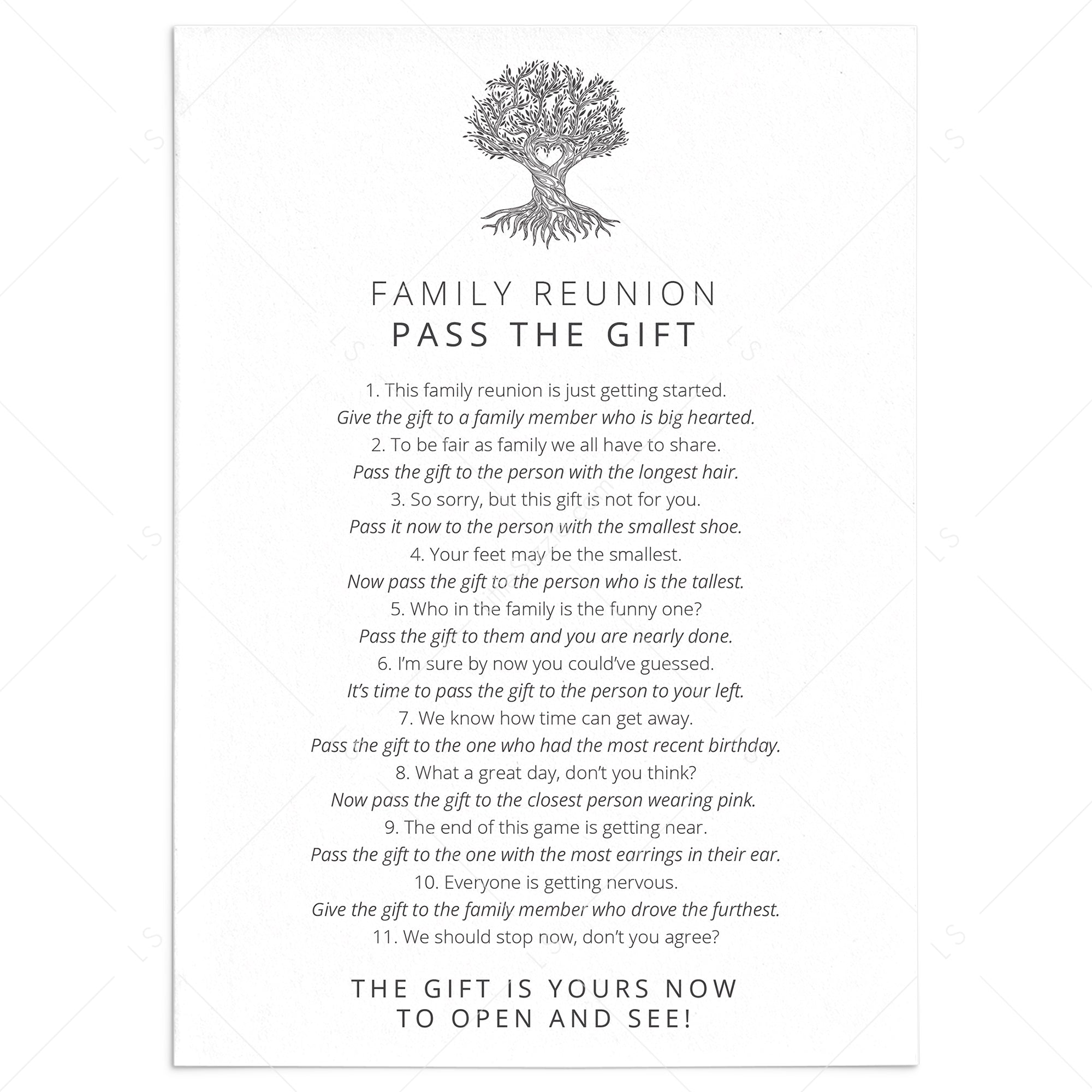 family-reunion-game-pass-the-gift-printable-fun-family-activities-littlesizzle for Free Printable Family Reunion Games Family Reunion Game Pass The Gift Printable | Fun Family Activities – LittleSizzle for Free Printable Family Reunion Games