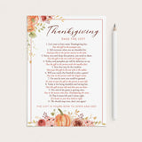 Thanksgiving Pass The Gift Game Card Printable