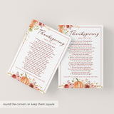 Thanksgiving Pass The Gift Game Card Printable