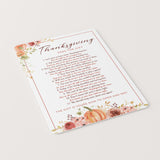 Thanksgiving Pass The Gift Game Card Printable