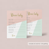 Pink and mint baby shower game printable by LittleSizzle