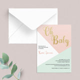 Pink and Mint Baby Shower Invitation PDF by LittleSizzle