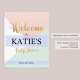 Printable Welcome Sign for Pastel Themed Baby Shower