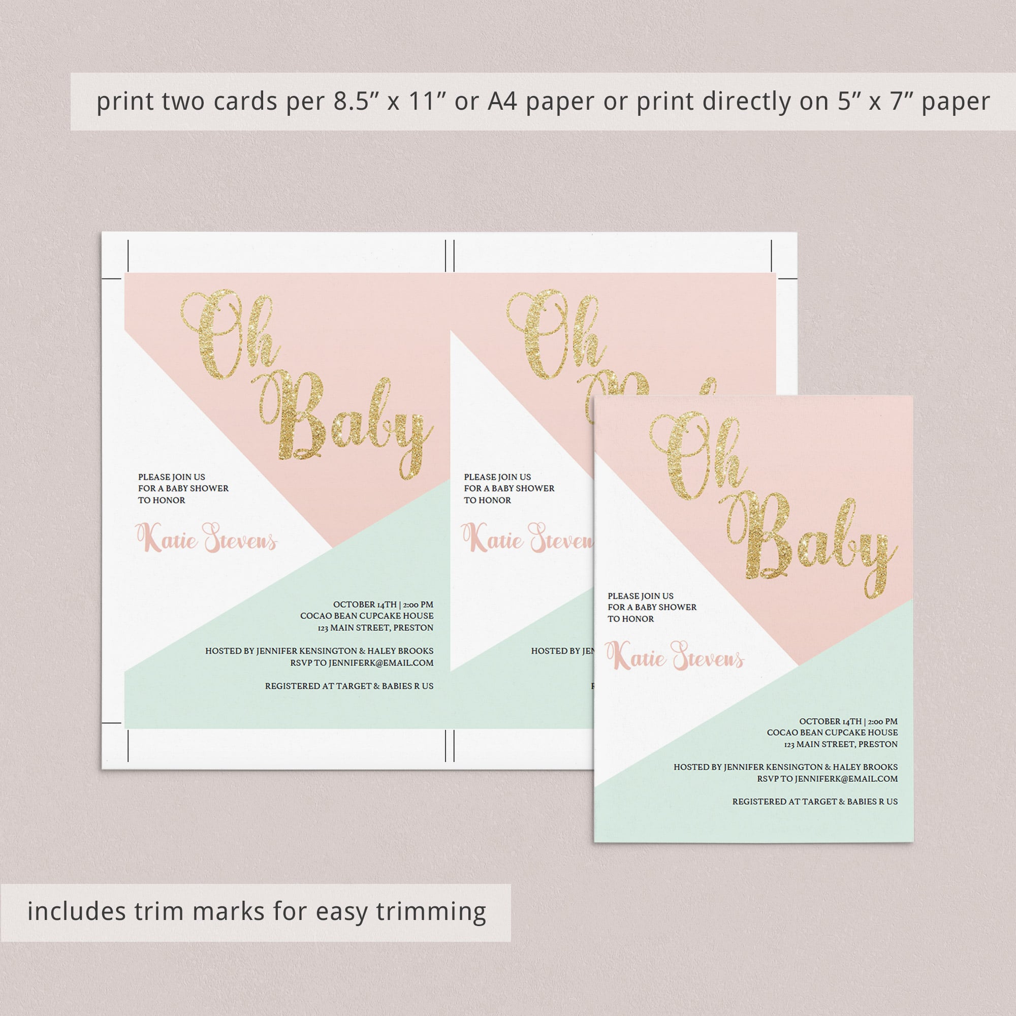 Evite template for girl baby sprinkle by LittleSizzle