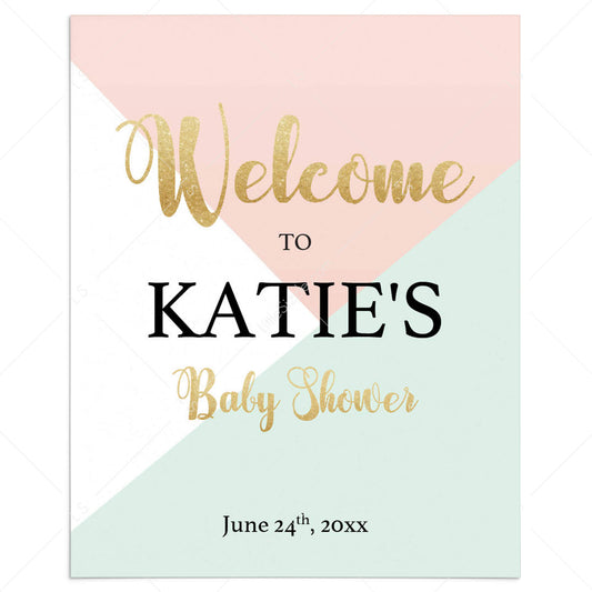 Printable Welcome Sign for Pastel Themed Baby Shower by LittleSizzle