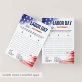 USA Labor Day Game Scattergories Printable