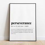 Perseverance Definition Print Instant Download