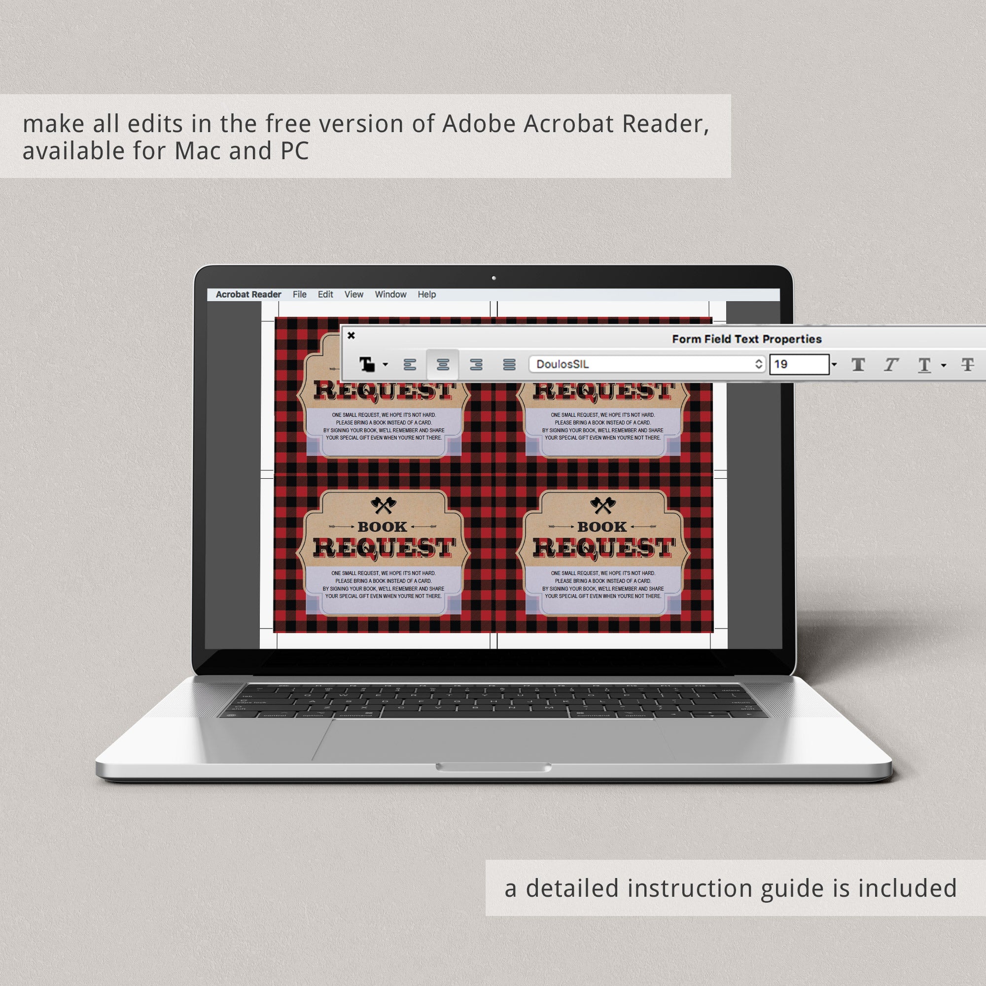 baby shower buffalo plaid pattern cards